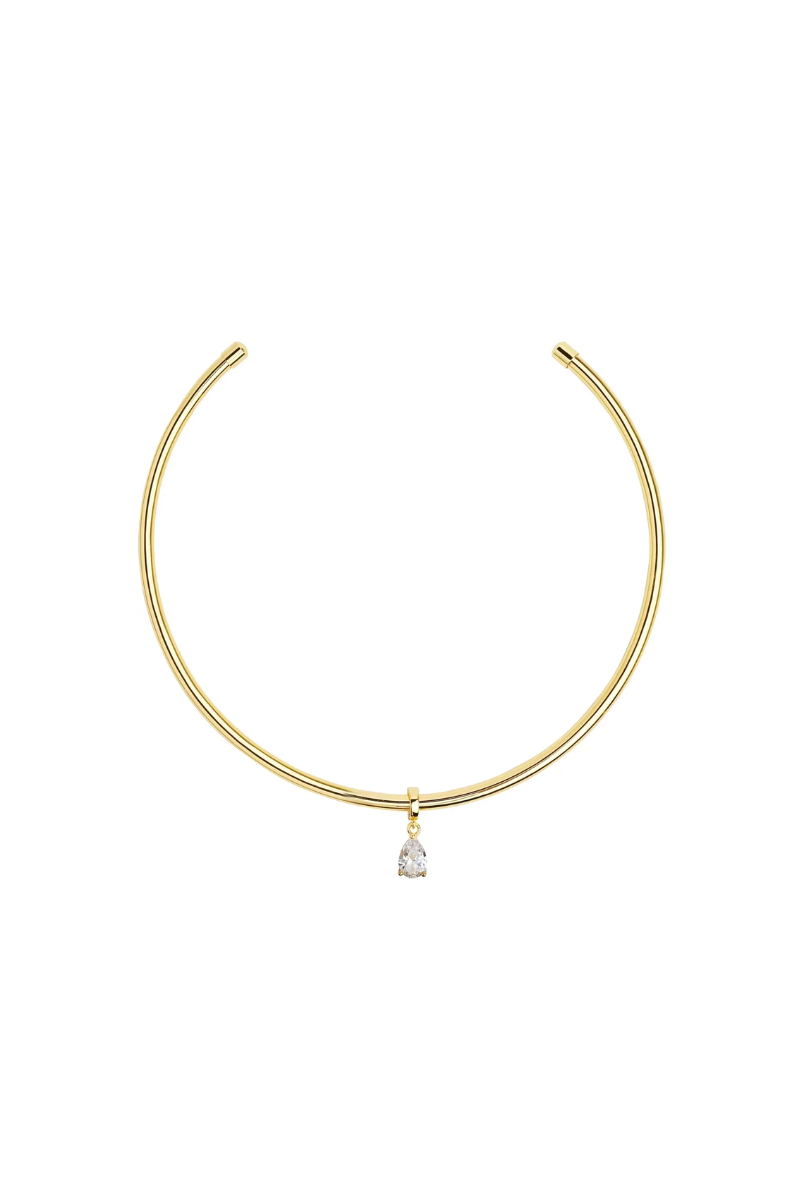 Pear Cut Necklace Cuff Choker