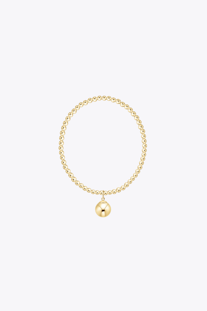 Classic Gold 3mm Bracelet Classic Gold 10mm Charm