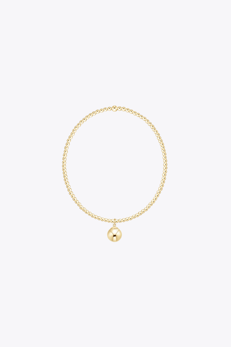 Classic Gold 2mm Bracelet - Classic Gold 8mm Charm