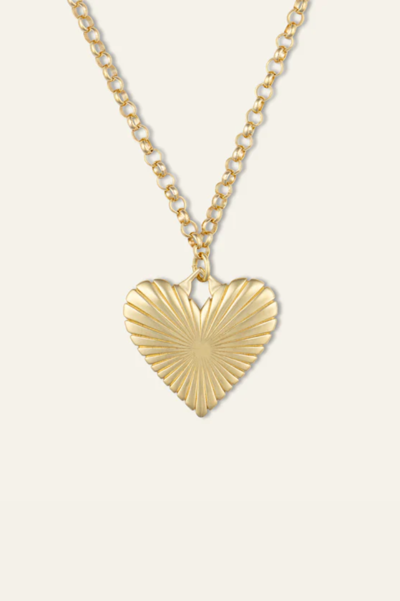Hart - Ribbed Heart of Gold Necklace