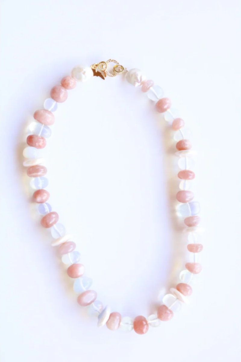Moonstone + Glass Necklace