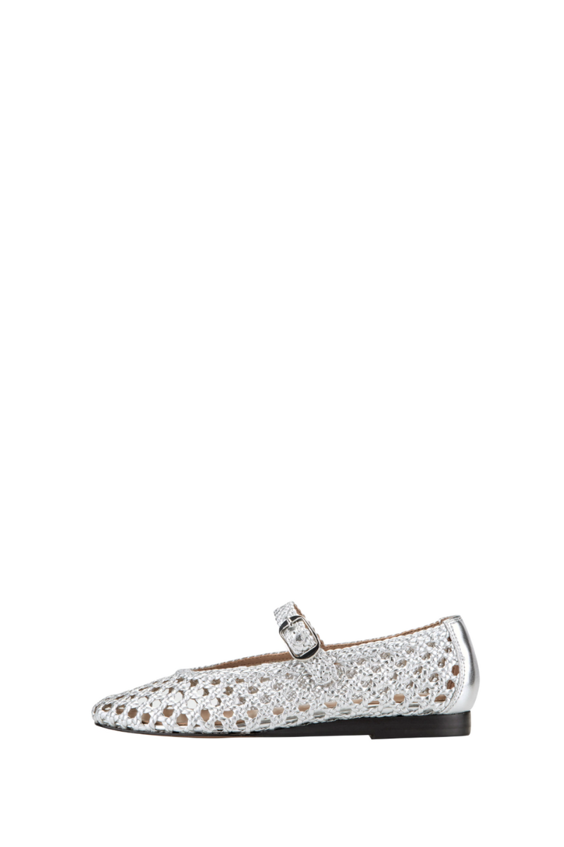 Evonna Woven Leather Mary Jane Ballet Flat