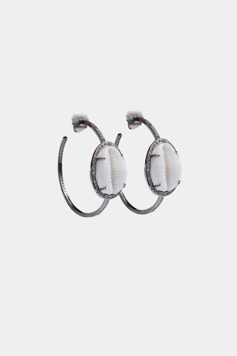 Cowrie Shell Hoops
