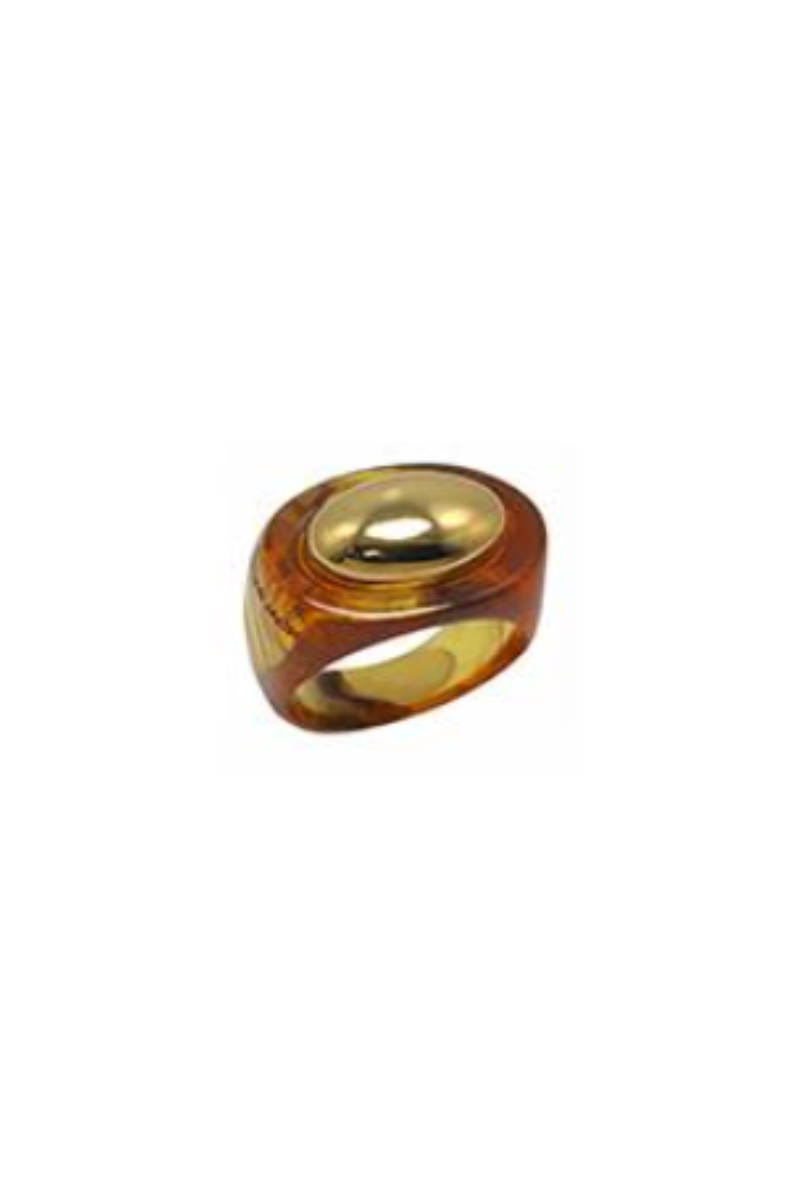 Gold Polished Sandstone Ring