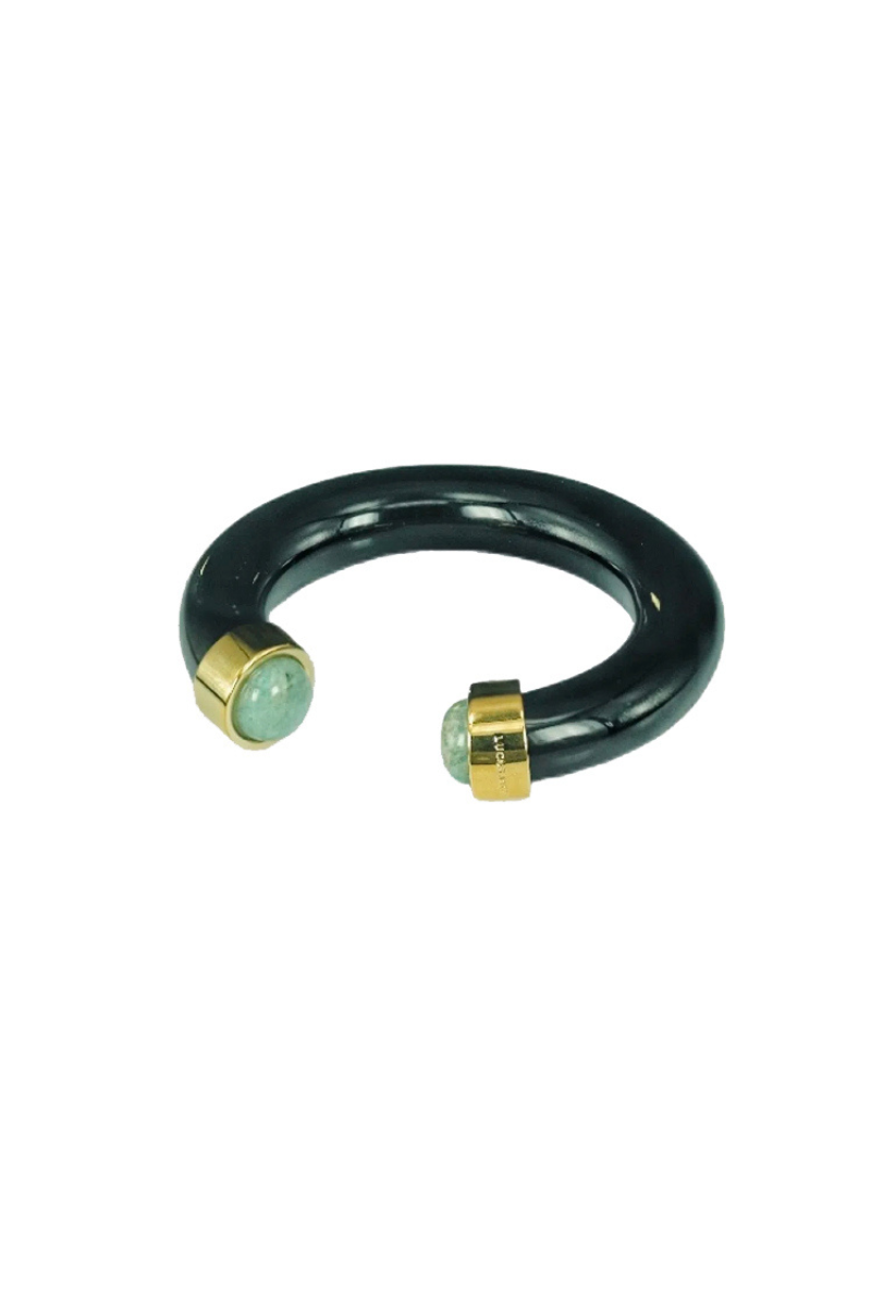 Black Bracelet with Amazonite Ends