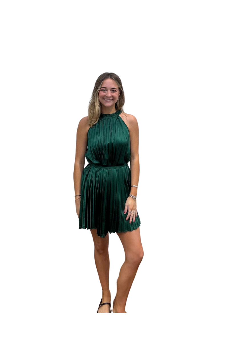 Pleaty Halter Dress