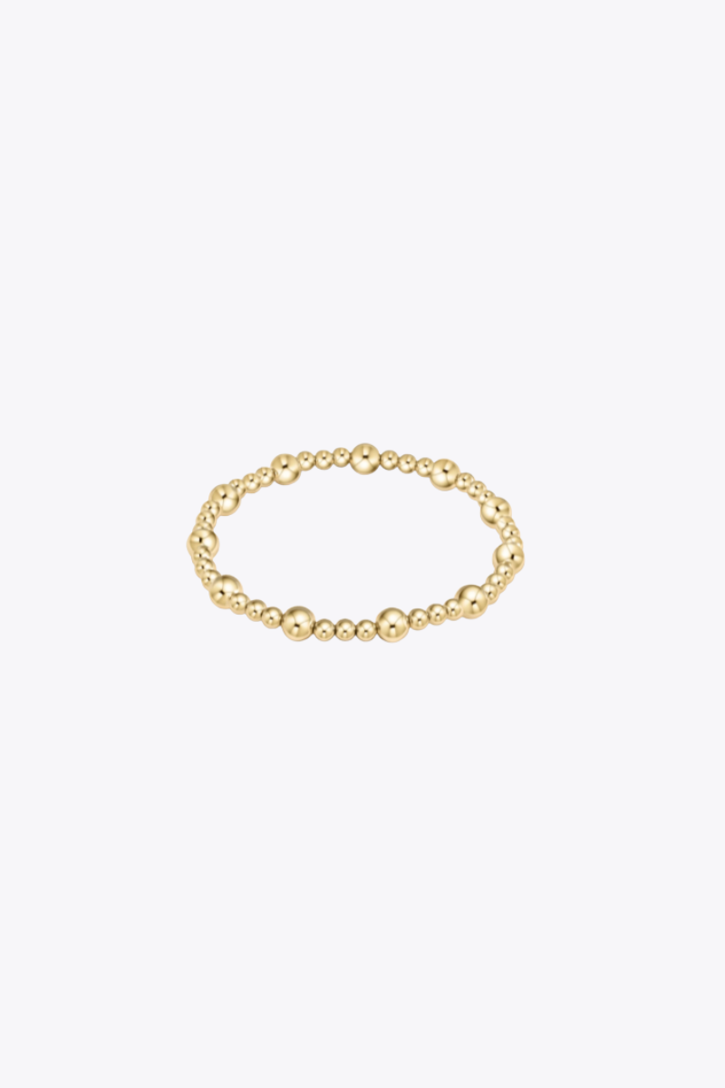 Classic Sincerity Pattern 6mm  Bead Bracelet - Gold