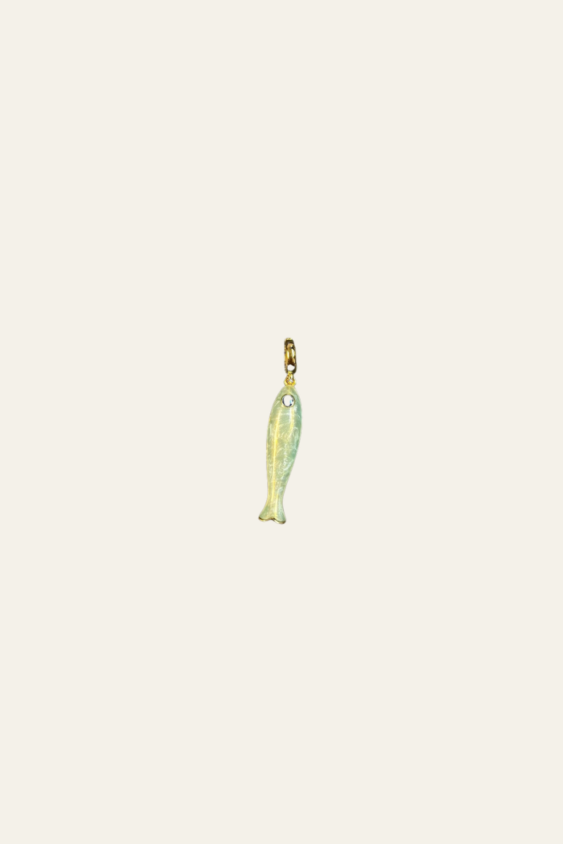Enamel Sardine Charm Green