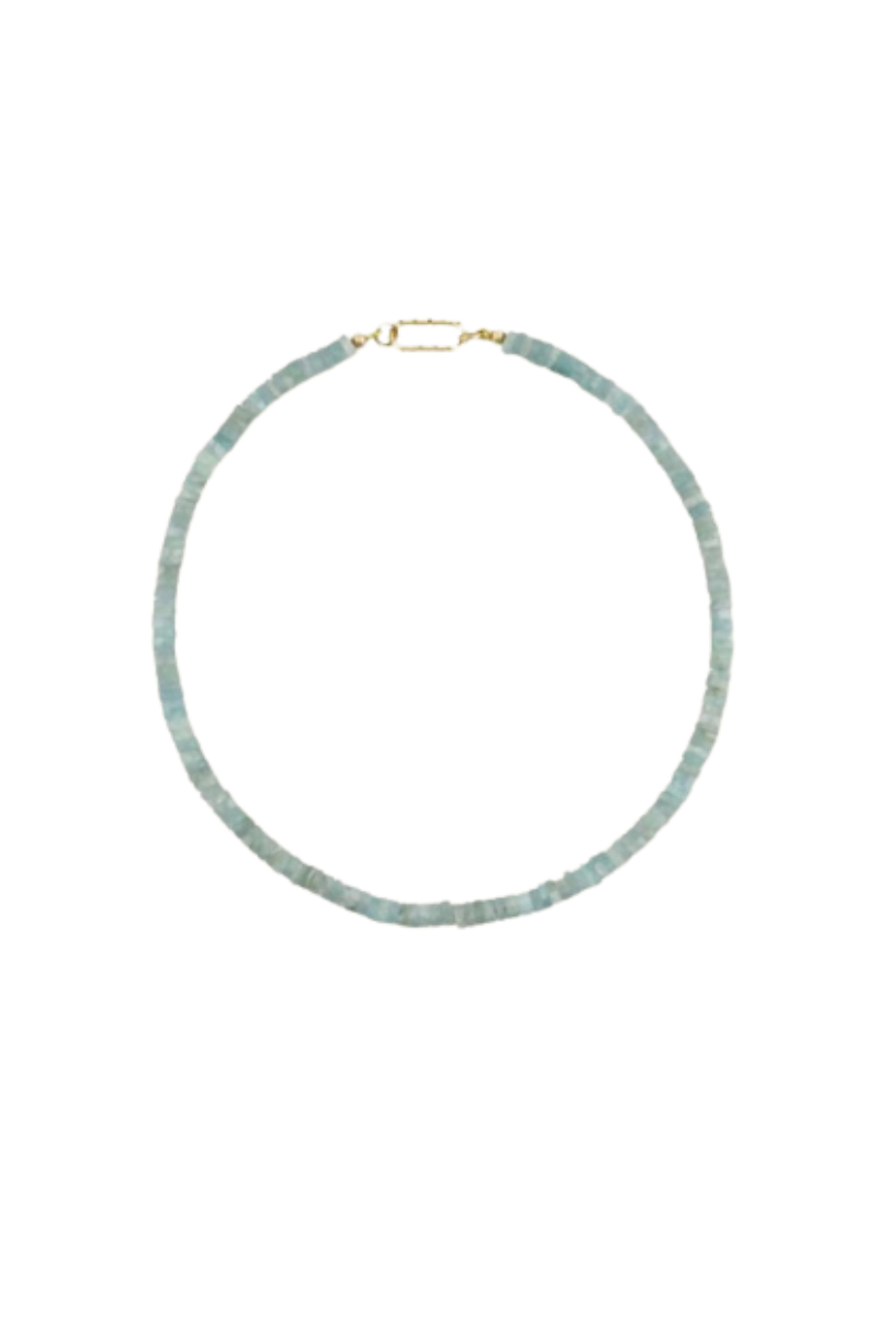 HART - Amazonite Wheel Gemstone Necklace with Diamond Oval Clip