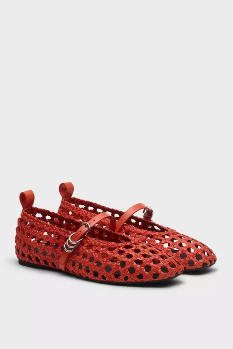 Spire Woven Faux Leather Mary Janes