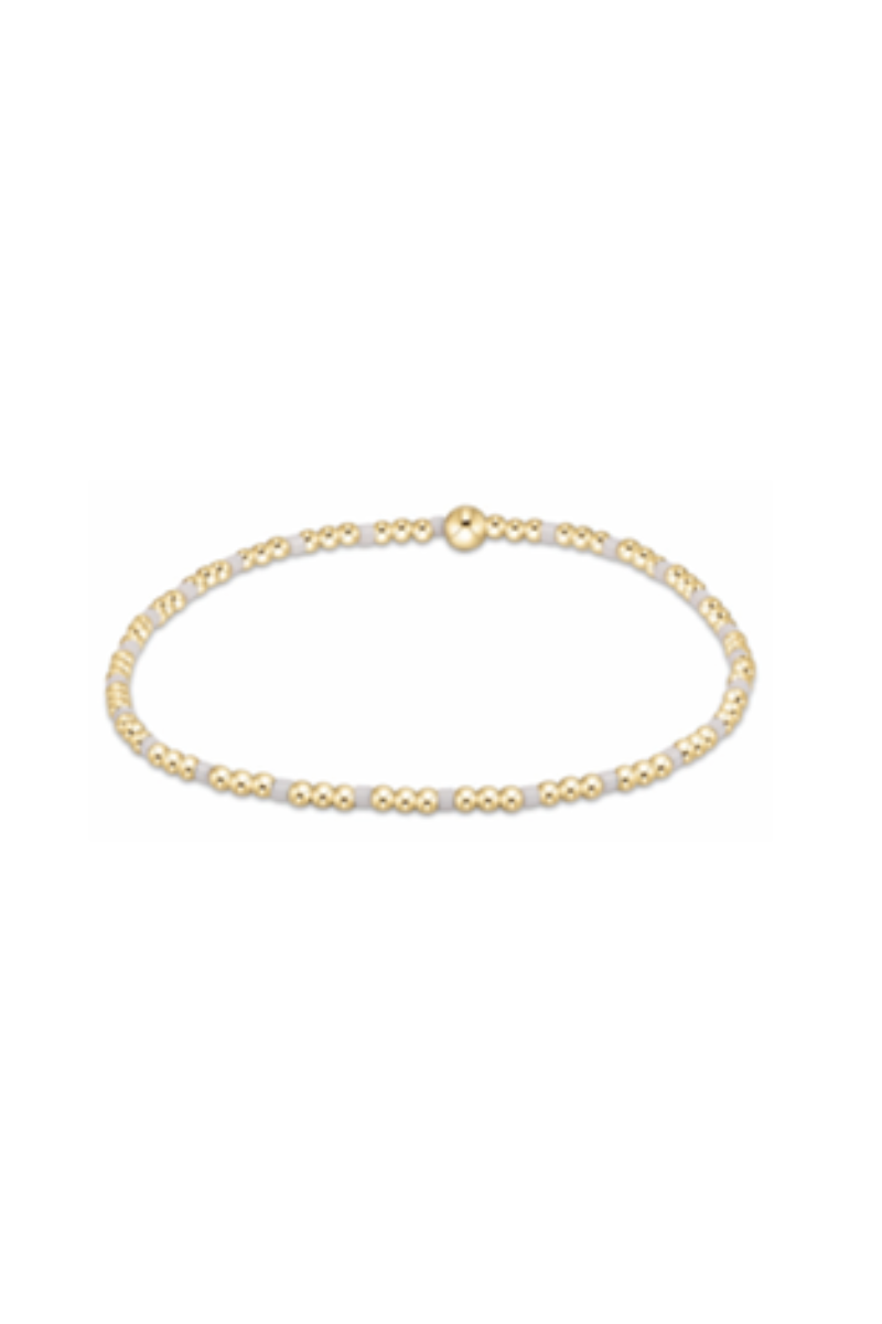 egirl Hope Sincerity Pattern 2mm Bead Bracelet - White