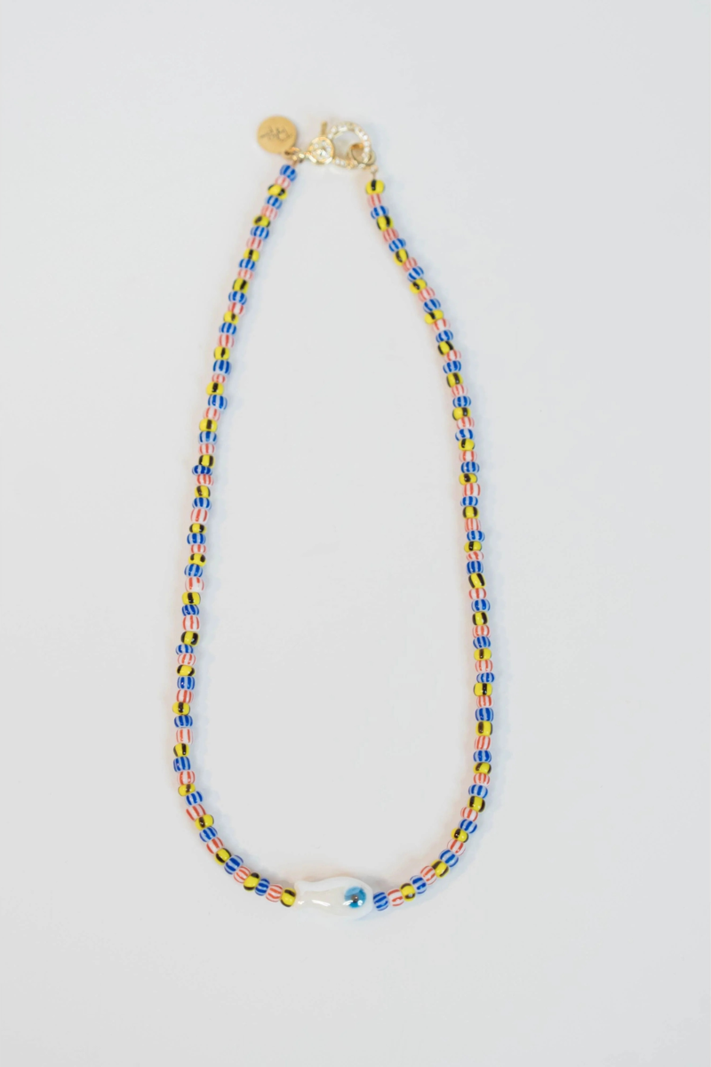 Painted Stripe Fish Necklace