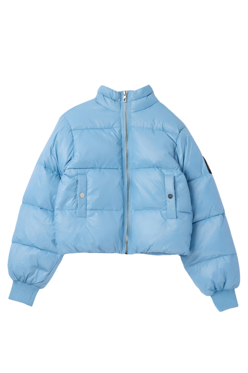 Shiny Nylon Short Puffer Jacket