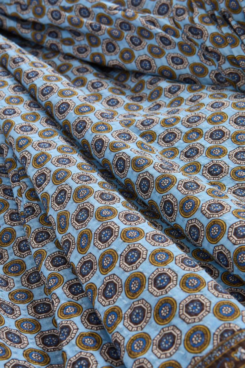 Lana Scarf-Print Midi Dress