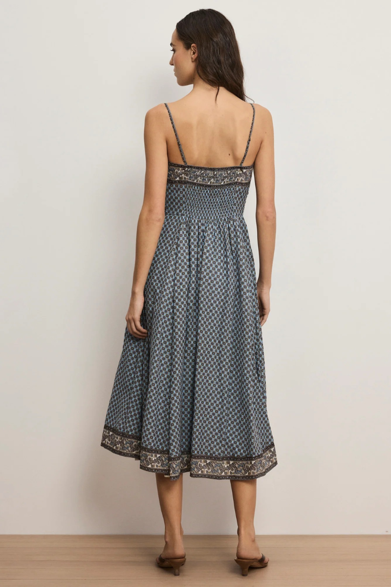 Lana Scarf-Print Midi Dress