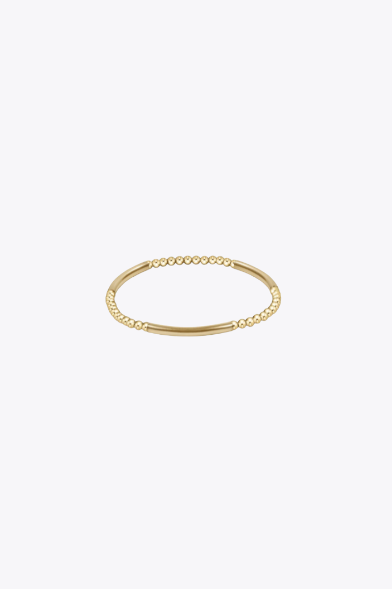 Bliss Bar Gold Pattern 3mm Bead  Bracelet - Gold