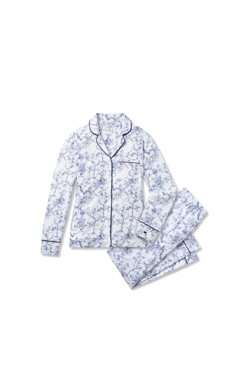 Pima Long Sleeve Pajama Set Timeless Toile