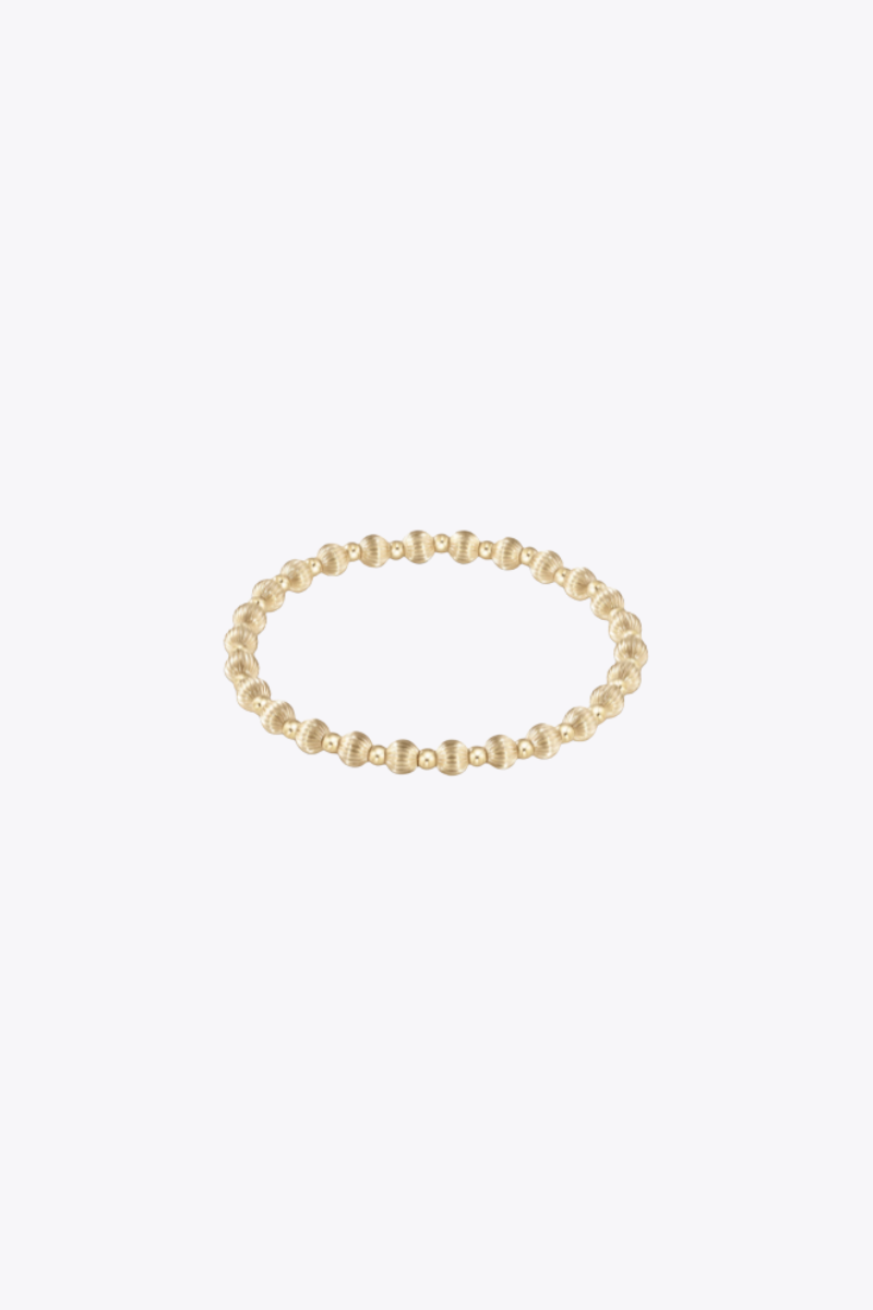 Dignity Grateful Pattern 5mm  Bead Bracelet - Gold