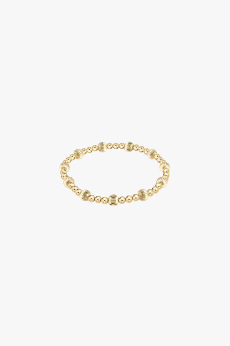 Dignity Sincerity Pattern 6mm  Bead Bracelet - Gold