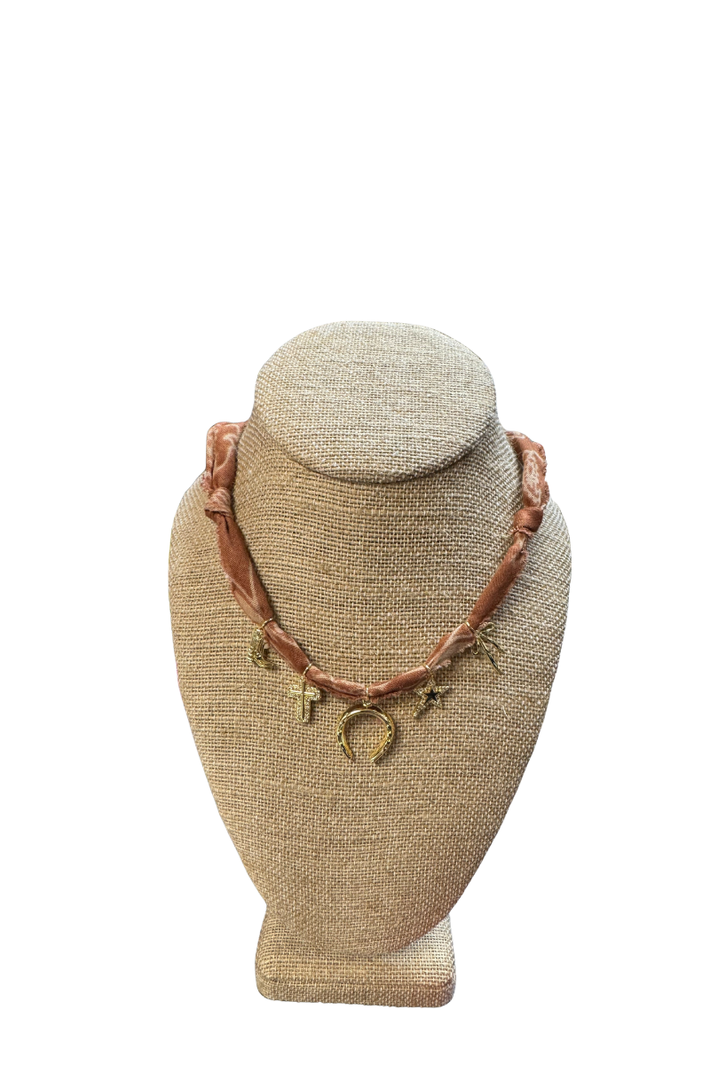 Mixed 5 Charms Bandana Necklace