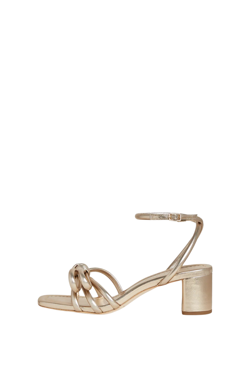 Mikel Champagne Bow Mid-Heel Sandal