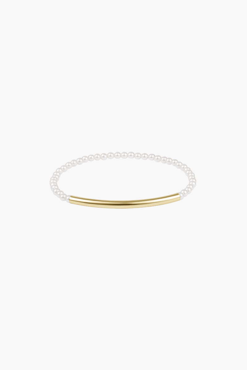 Bliss Bar Smooth Pearl 3mm Bead Bracelet