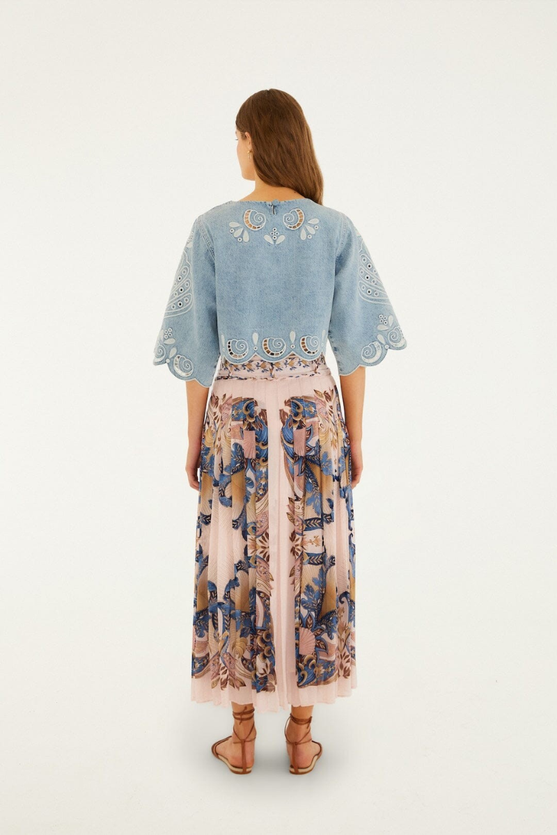 Sea Garden Scarf Soft Pink Maxi Skirt