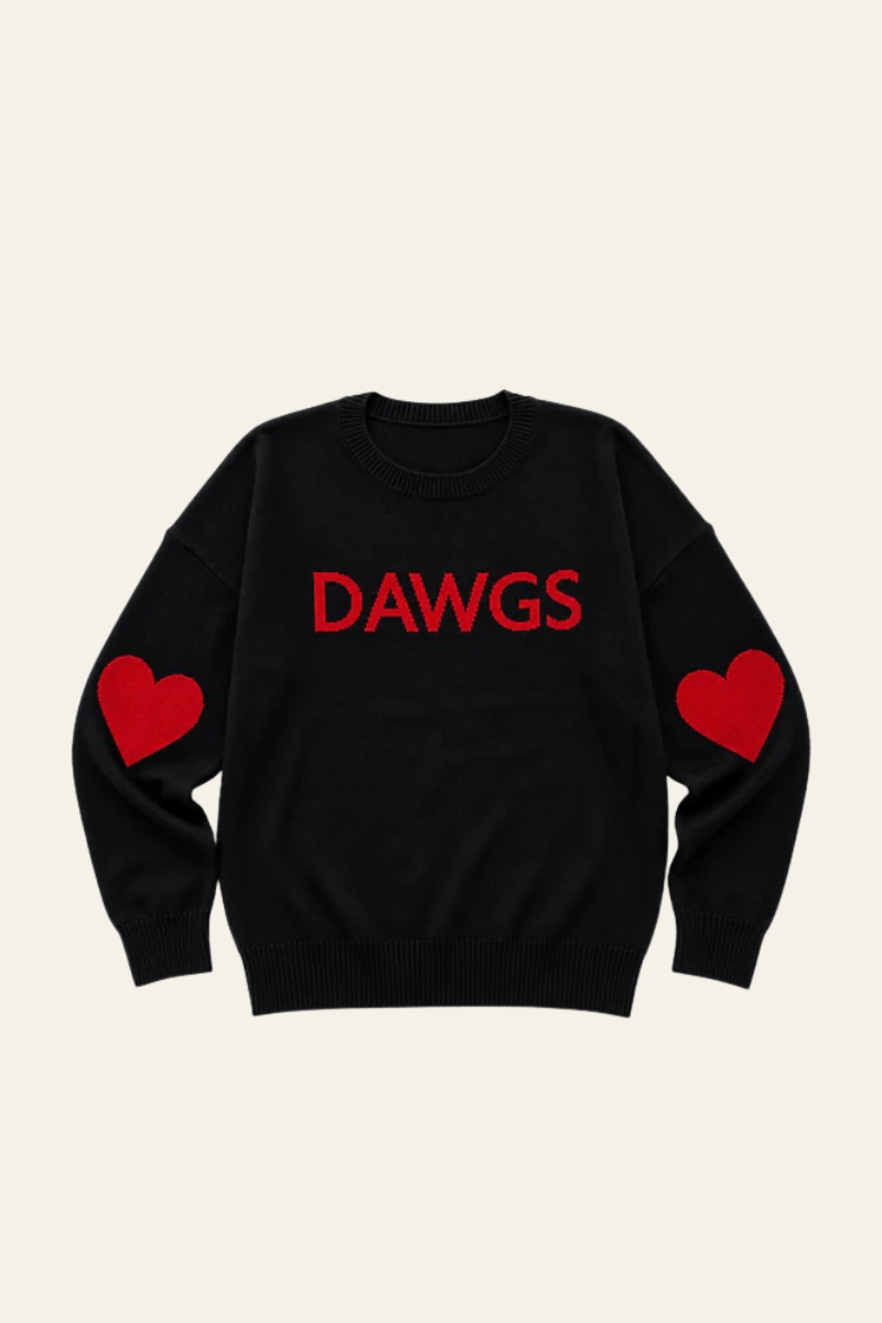Georgia Dawgs Heart Sweater