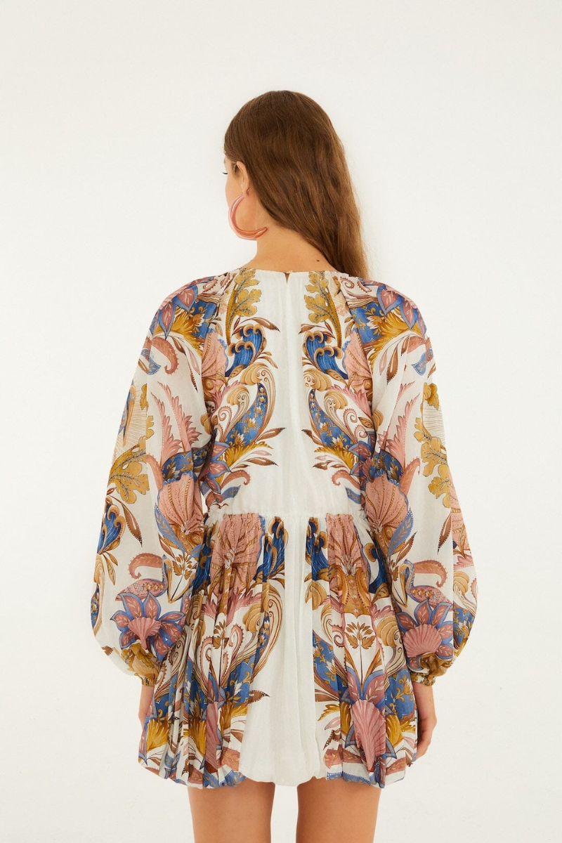 Sea Garden Off-White Mini Bubble Dress