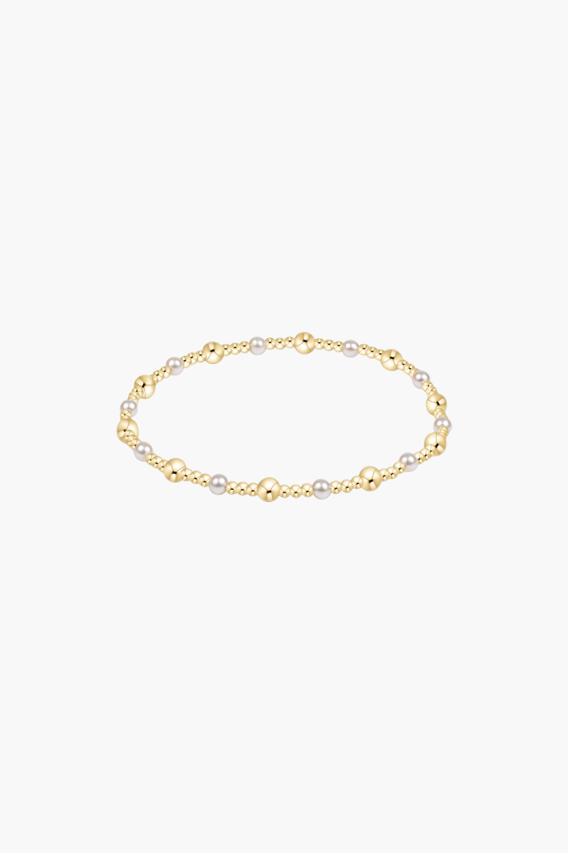 Sincerity Gold & Pearl 4mm Bracelet