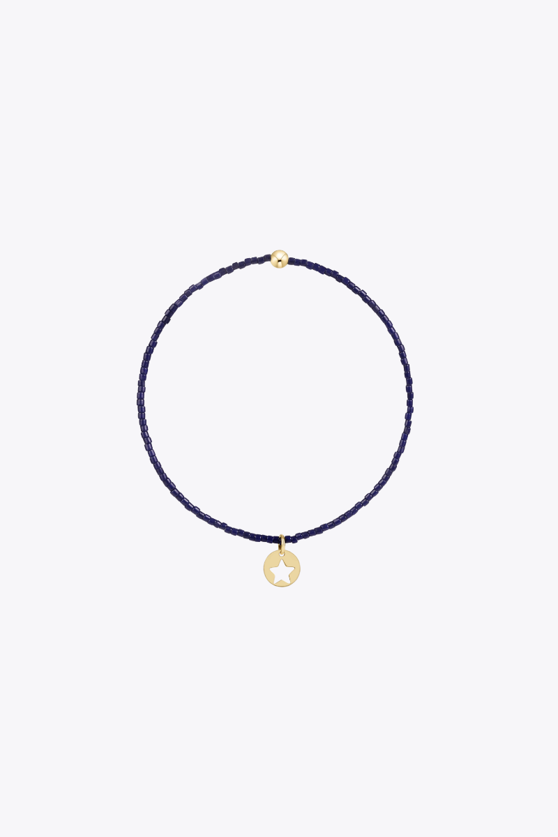 Hope Classic Bracelet - Navy - Star Small Gold Disc