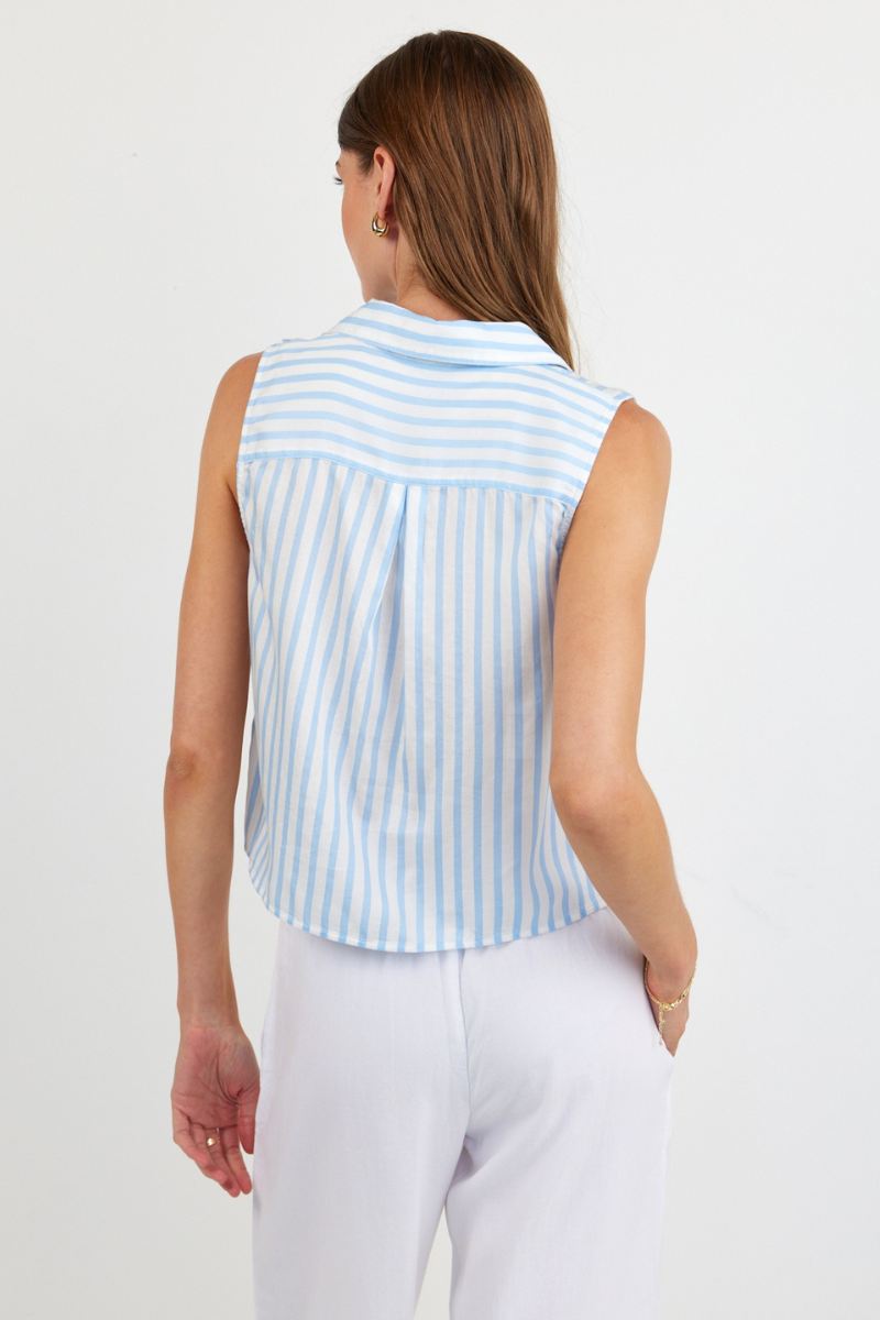 Clean Sleeveless Button Down
