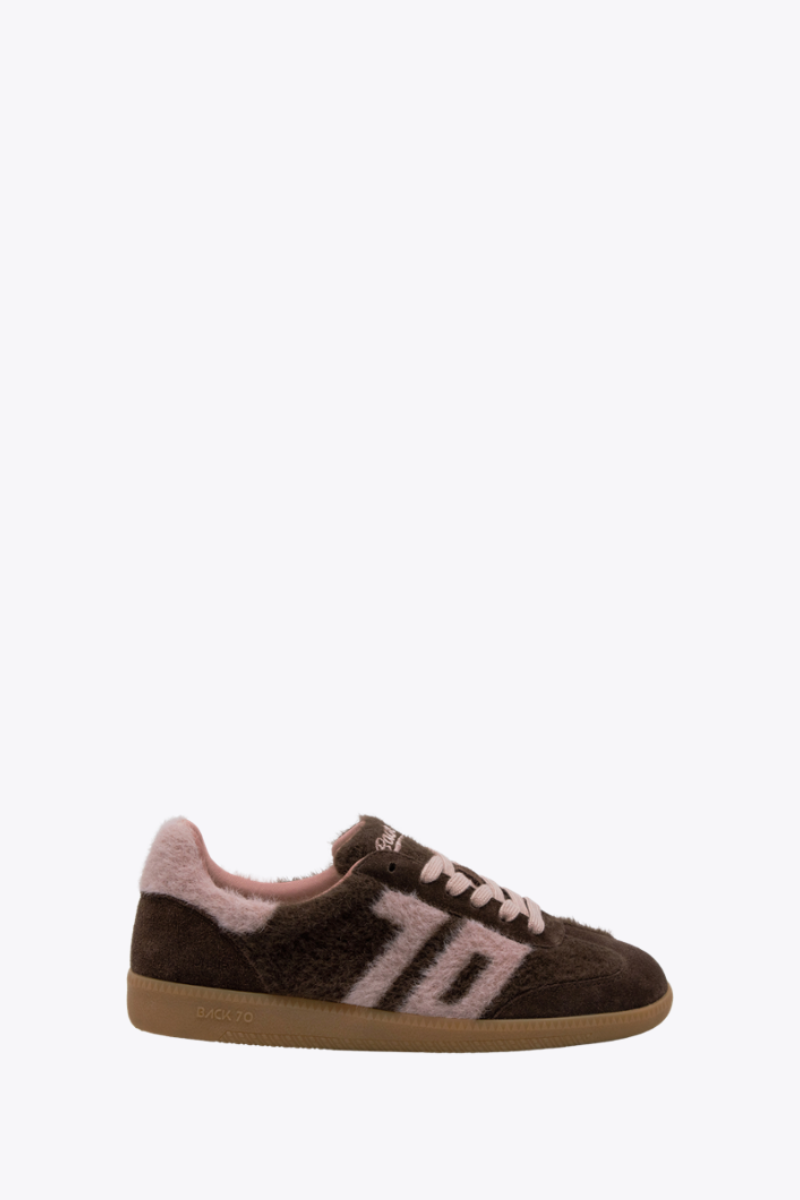 Back 70 Streetwear Mohair Sneakers in Coffee Pink