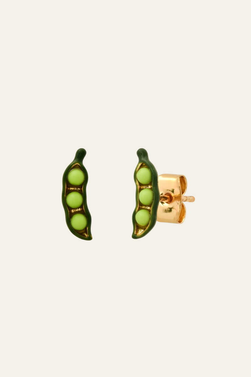 Whimsical Pea Pod Studs
