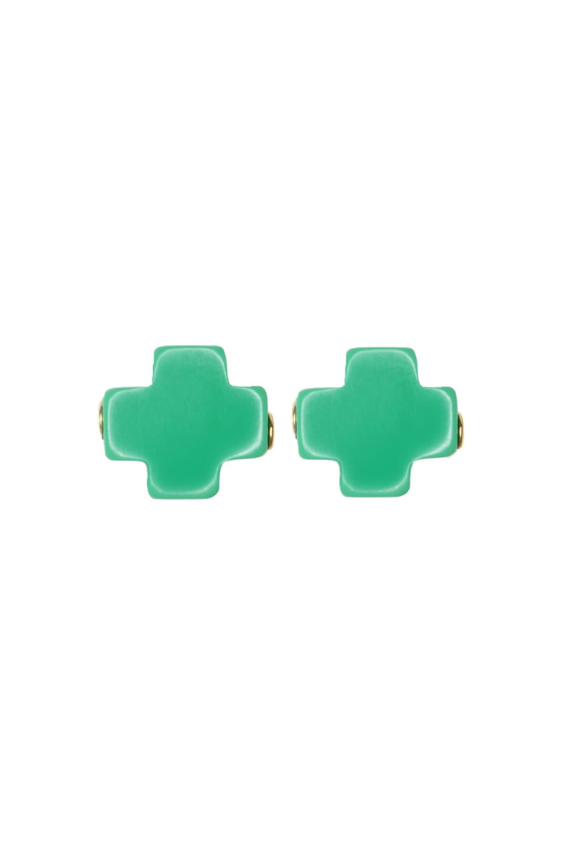 Signature Cross Stud - Emerald