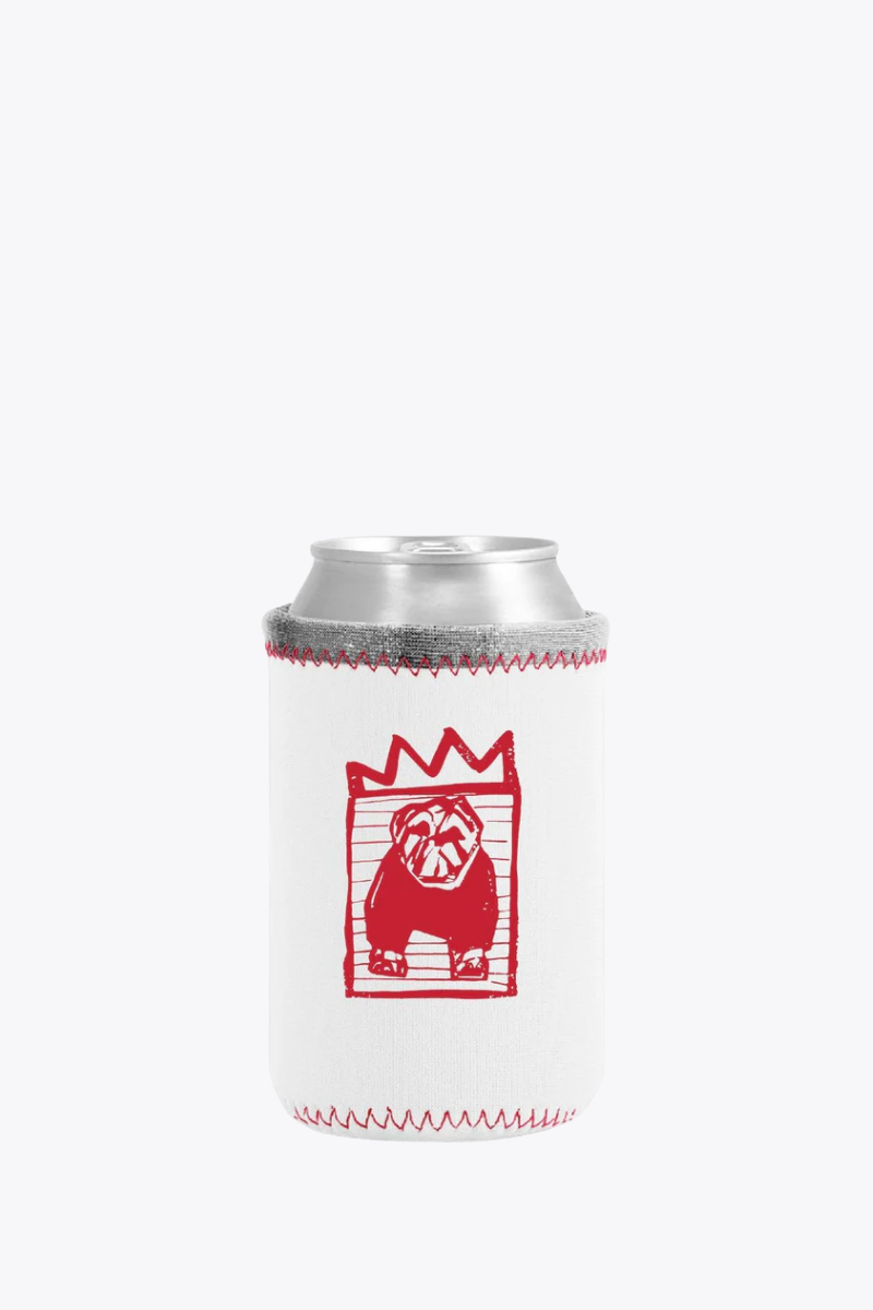 Red x Black Striped Bulldog Koozie