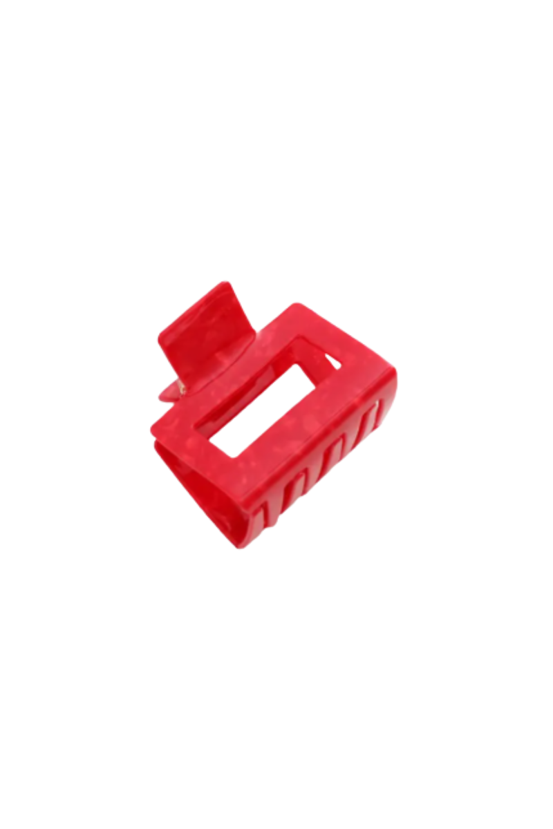 Cherry Red Claw Clip Square Mini