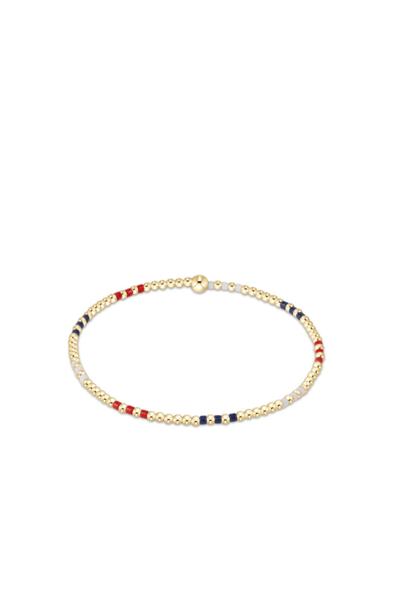 Hope Joy Pattern 2mm Bead Bracelet - Firecracker