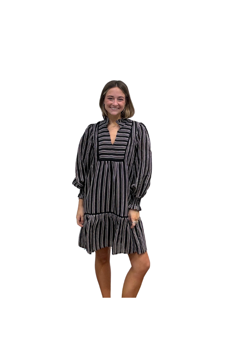 High Neck Trim Dress