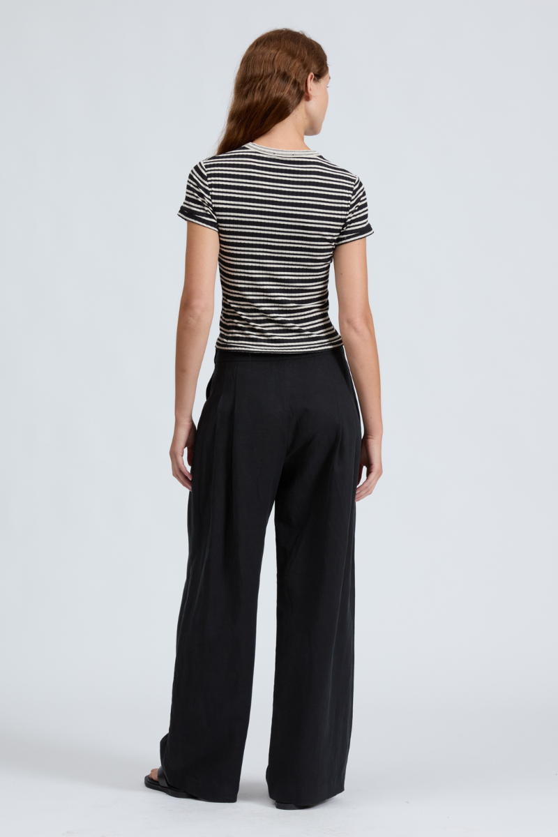 Luca Striped Ribbed-Knit Baby T-Shirt