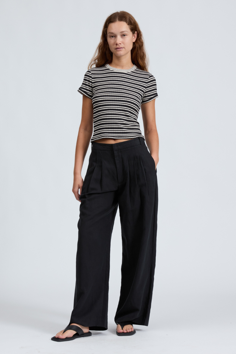 Luca Striped Ribbed-Knit Baby T-Shirt