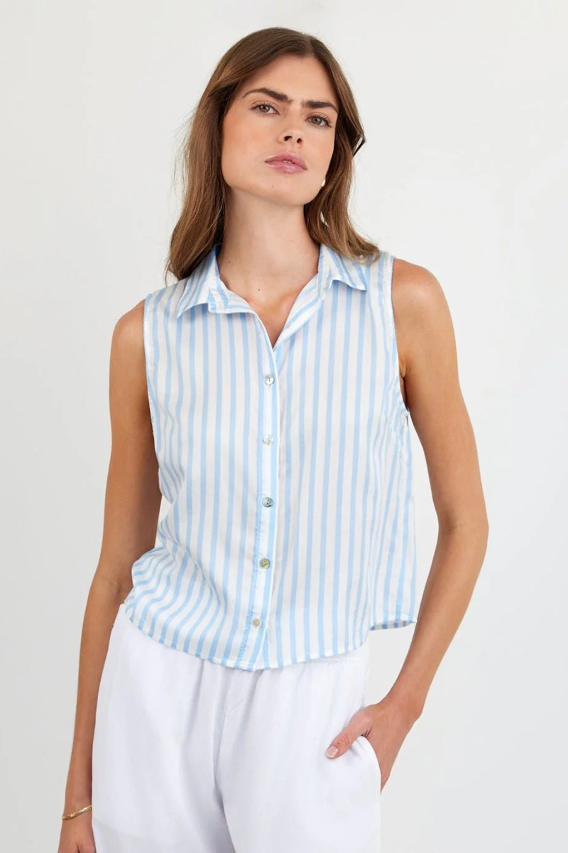 Clean Sleeveless Button Down