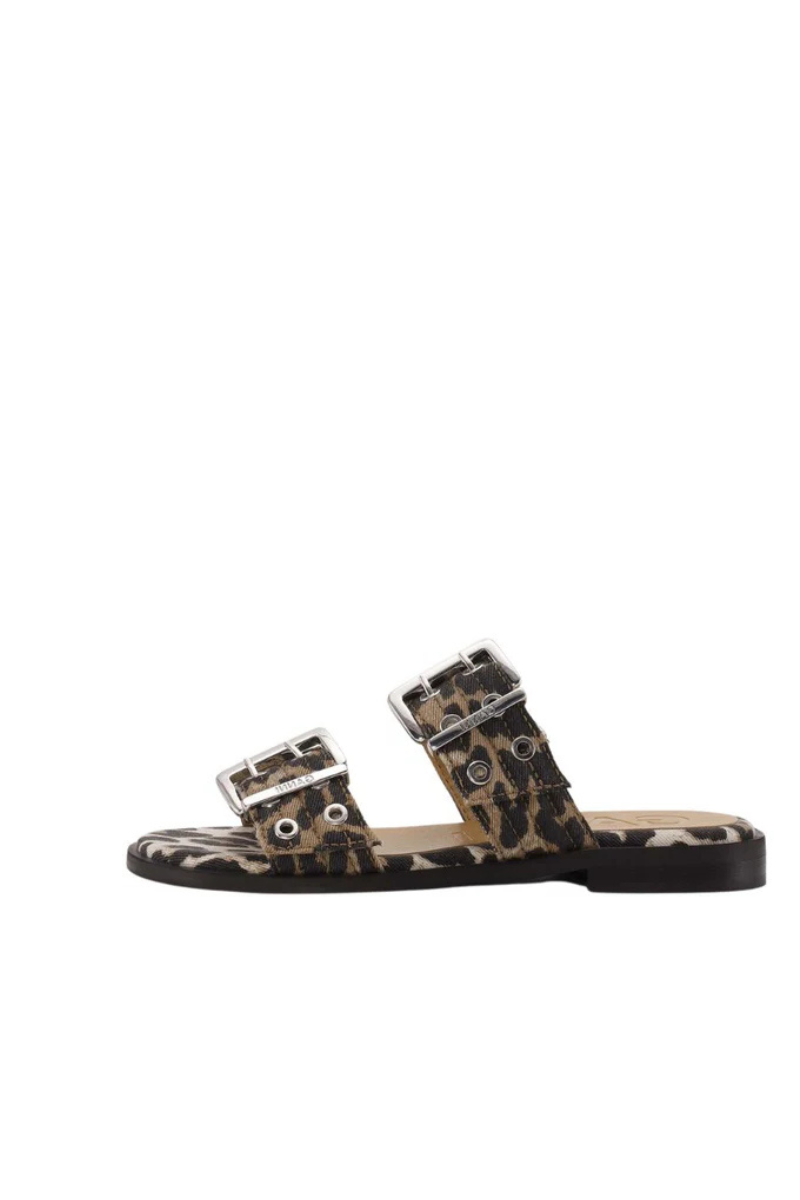 Feminine Buckle Two-Strap Sandals