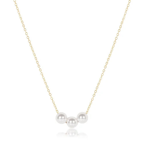 16" Necklace Gold - Joy Pearl 3mm