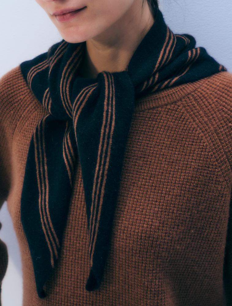 CASHMERE STRIPED NECKERCHIEF