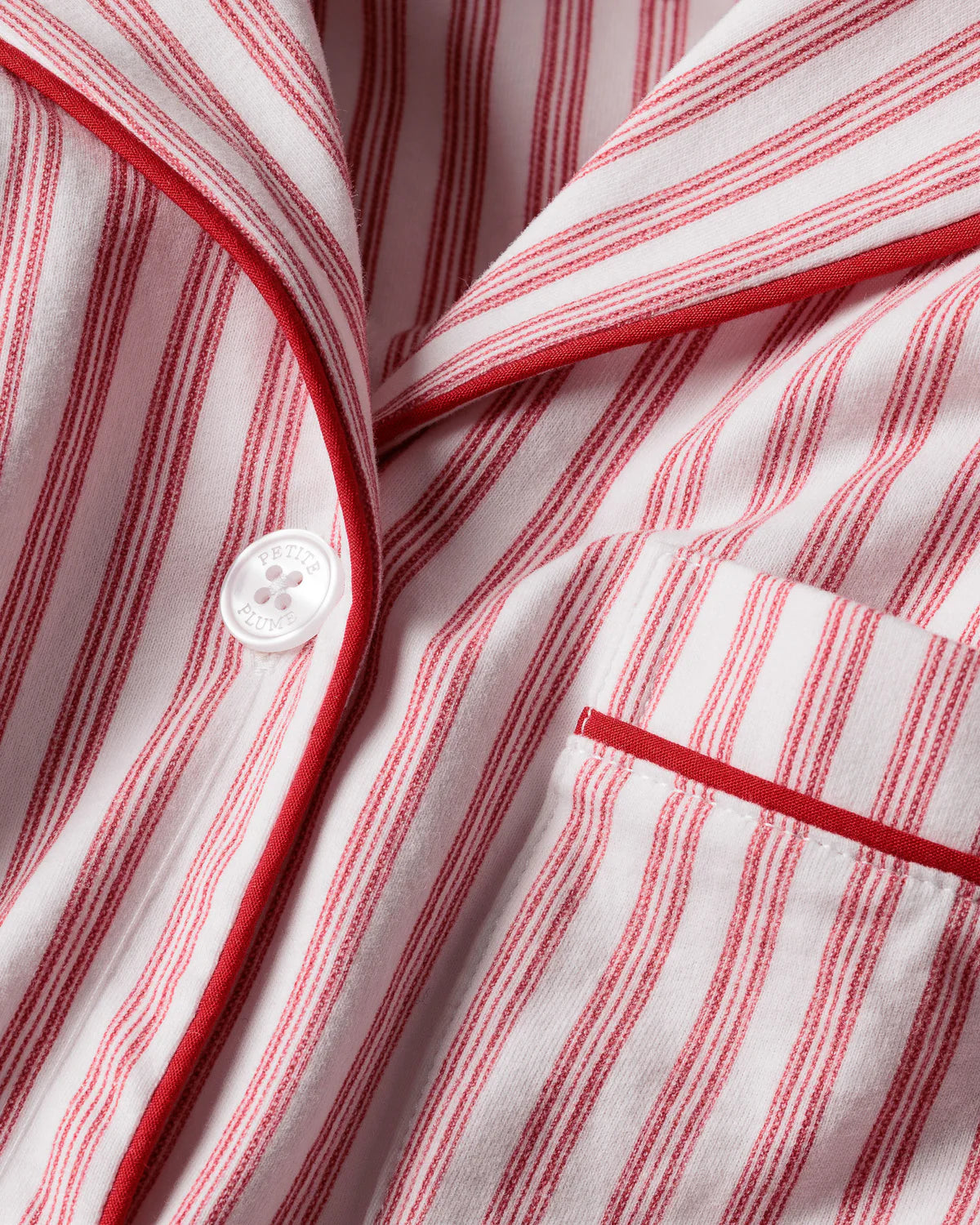 Women's Pima Pajama Set in Antique Red Ticking