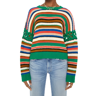 Long Drop Pullover Inset Sweater