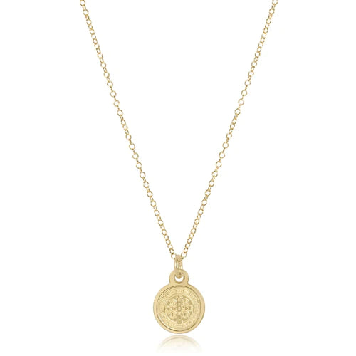 16" Necklace Gold - Blessing Small Gold DIsc