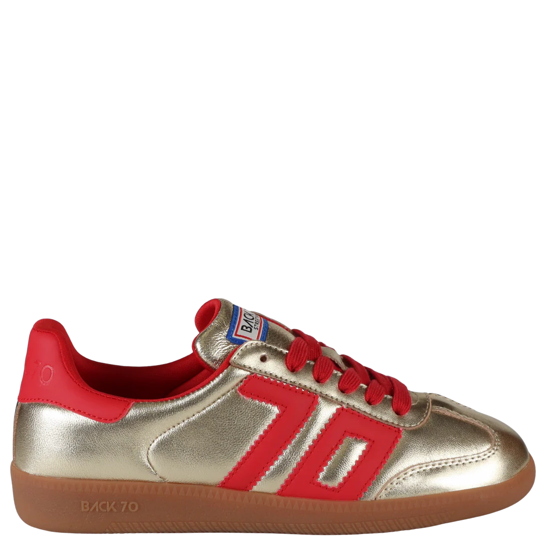 Back 70 Streetwear Cloud Sneaker Gold and Red