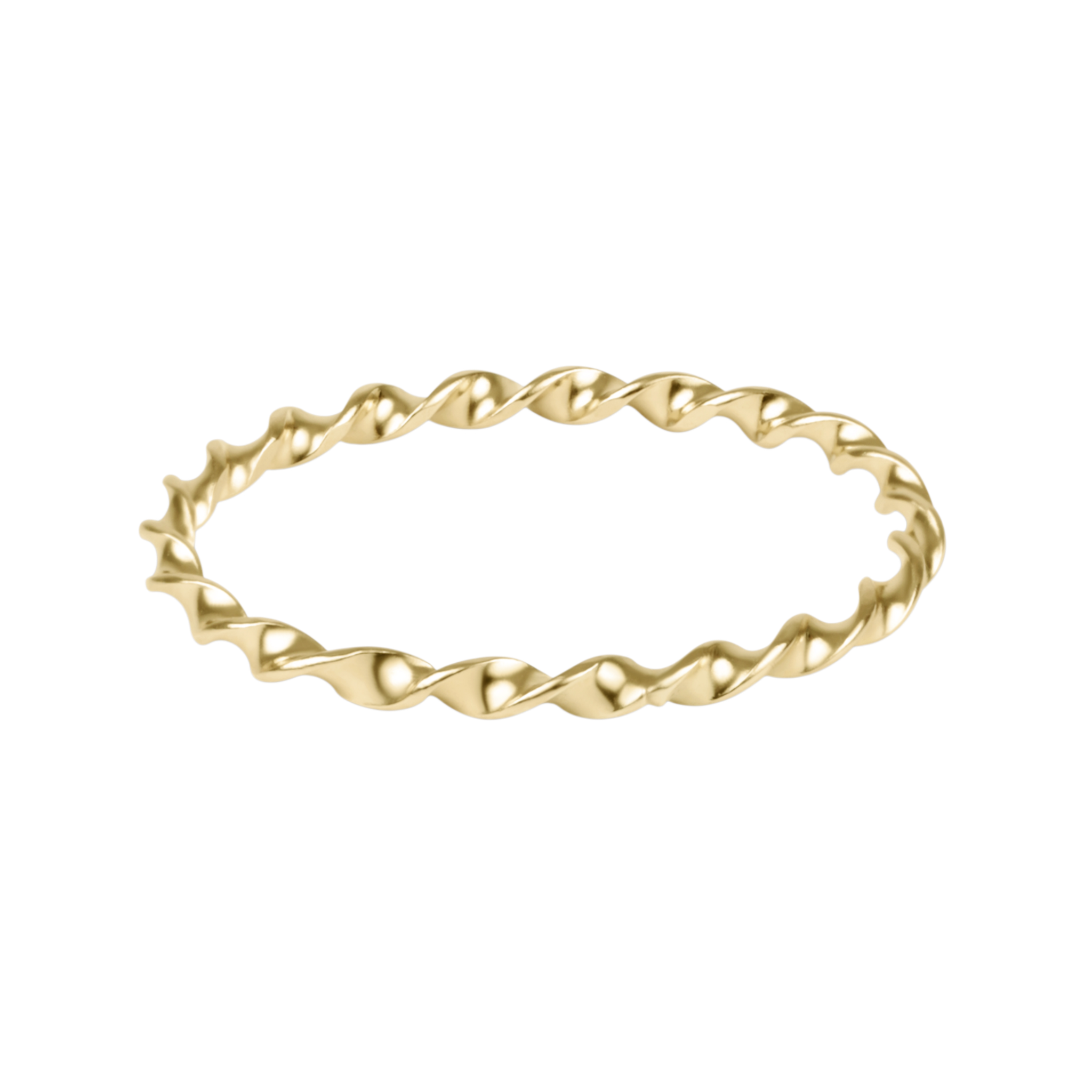 Classic Gold Twisted Thin Band Ring - Size 7